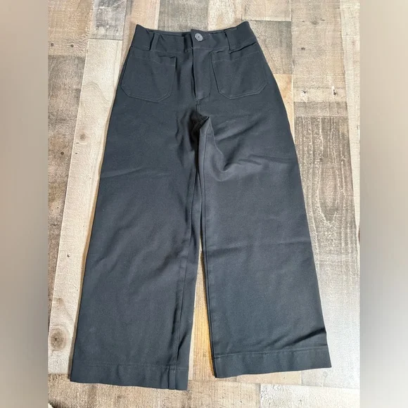 Maeve The Colette Ponte Pants 26 Black Wide Leg Career Minimalist Anthro - Picture 1 of 9